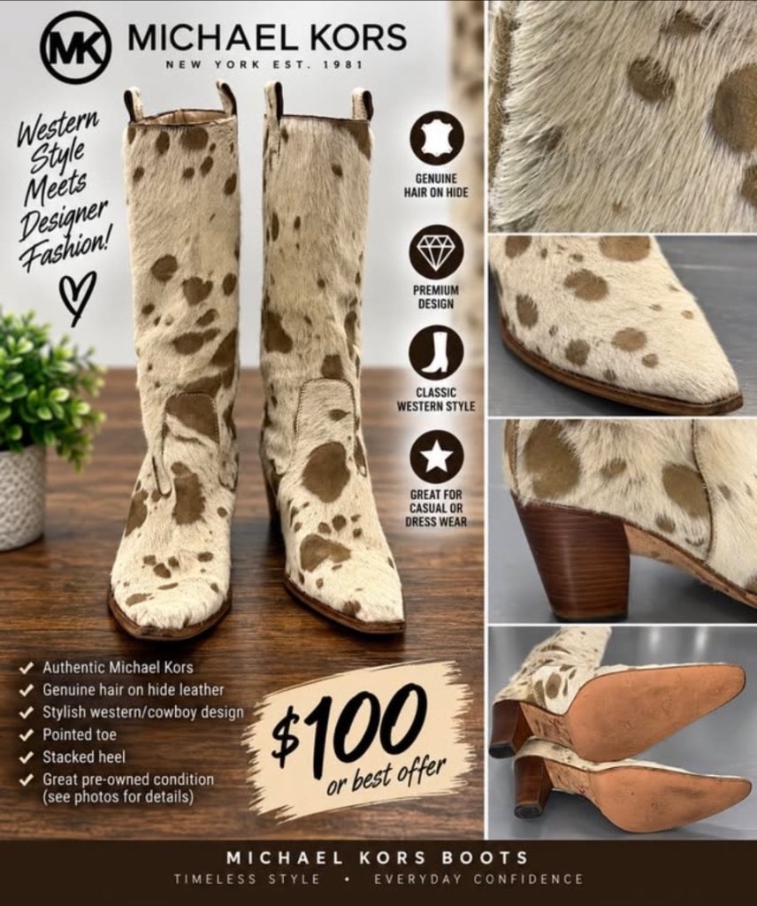 Michael Kors Western Boots - Hair on Hide